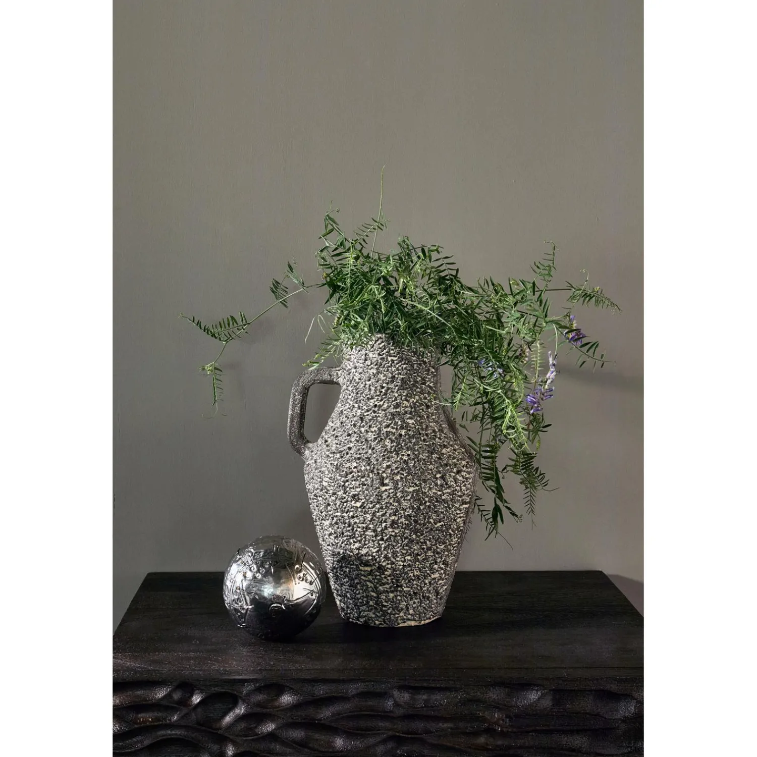 Clearance WOOOD Tabia vaas aluminium donkerbruin