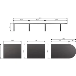 Discount WOOOD Tablo Lungo tussenblad essen blacknight mat