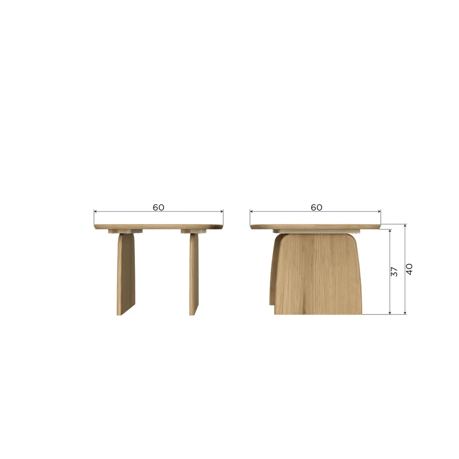 Discount WOOOD Tablo salontafel 60 cm eiken Mystic brown