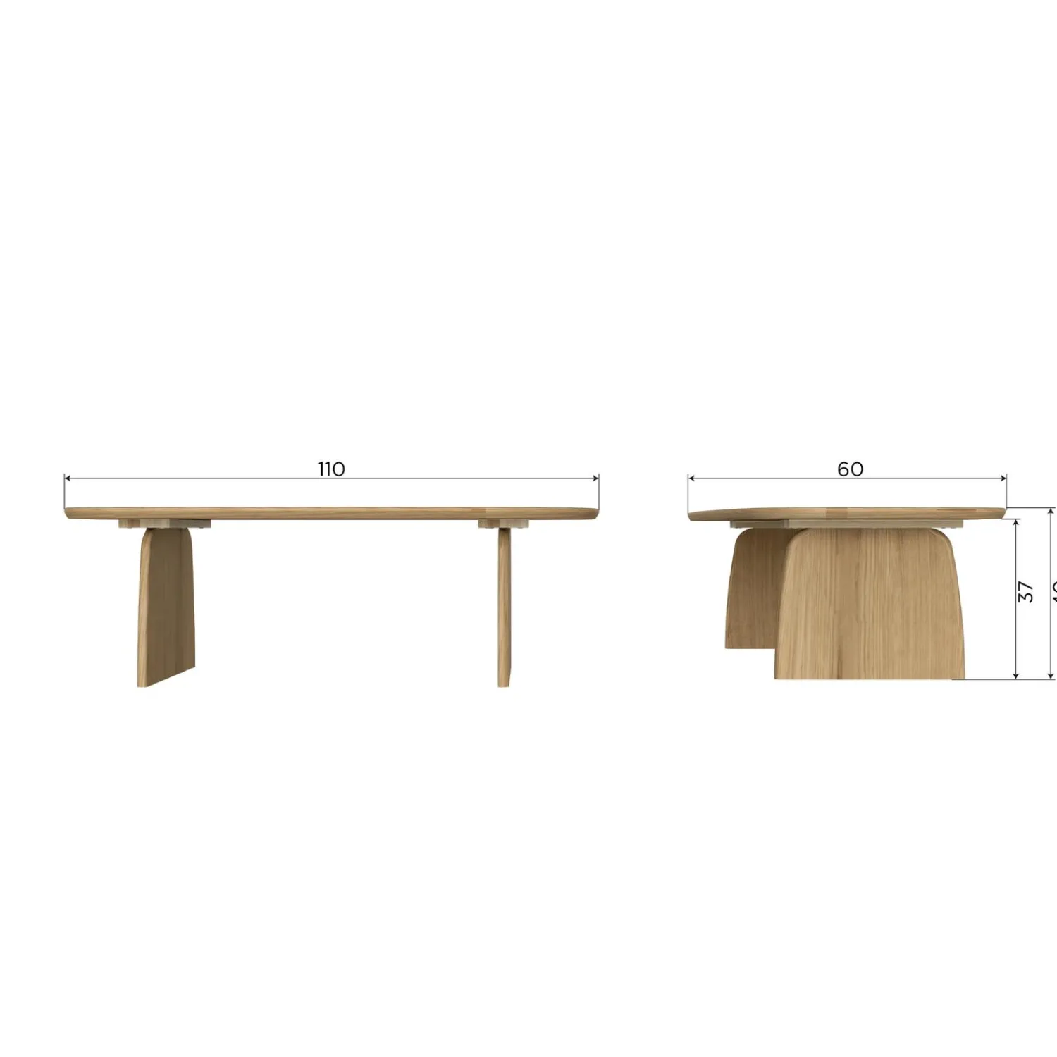 Hot WOOOD Tablo salontafel 110 cm eiken Mystic brown