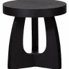 Sale WOOOD Tala bijzettafel mdf fineer zwart 45xø45 cm
