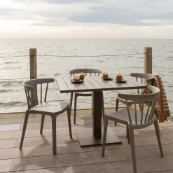 Discount WOOOD Tesso hoogte verstelbare tuintafel aluminium Bruin