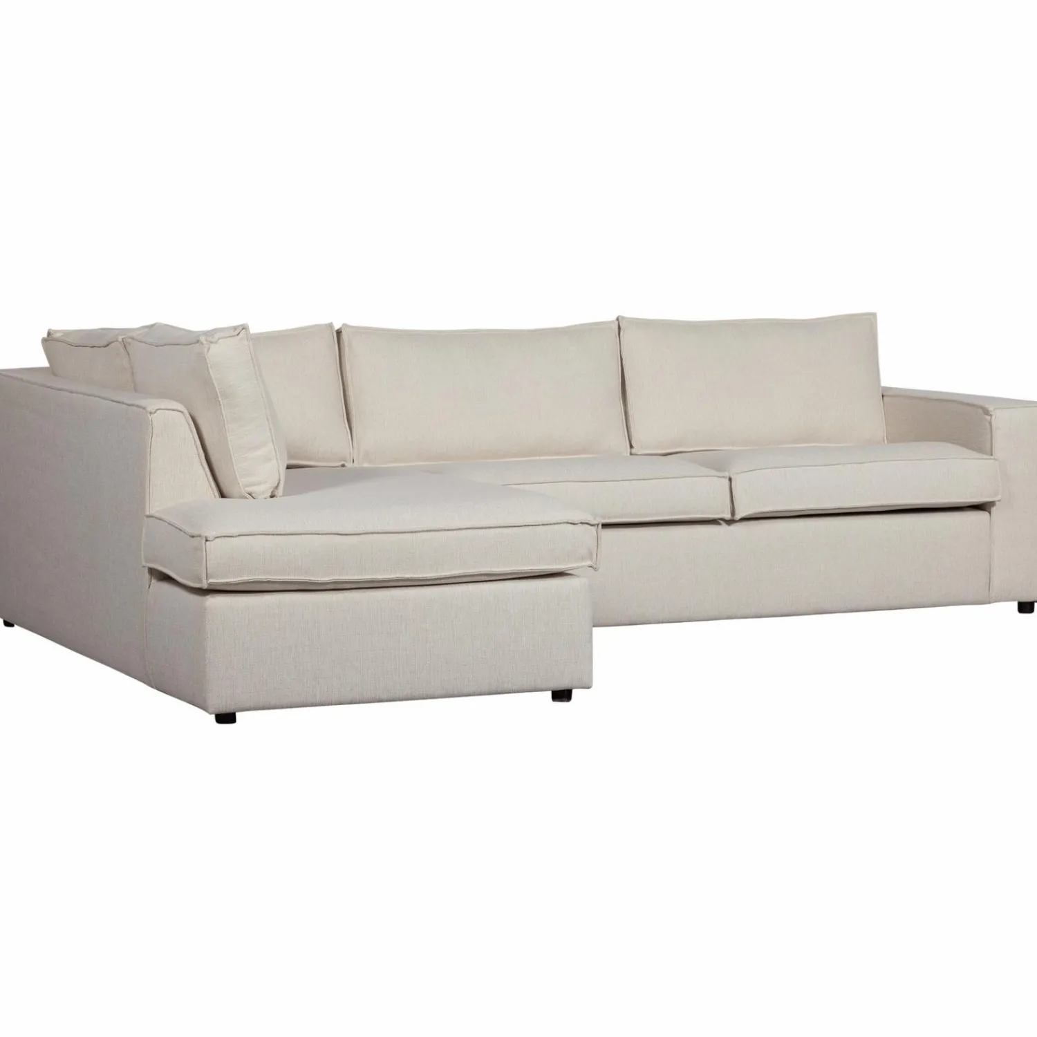 New WOOOD Thomas hoekbank geweven stof links Naturel