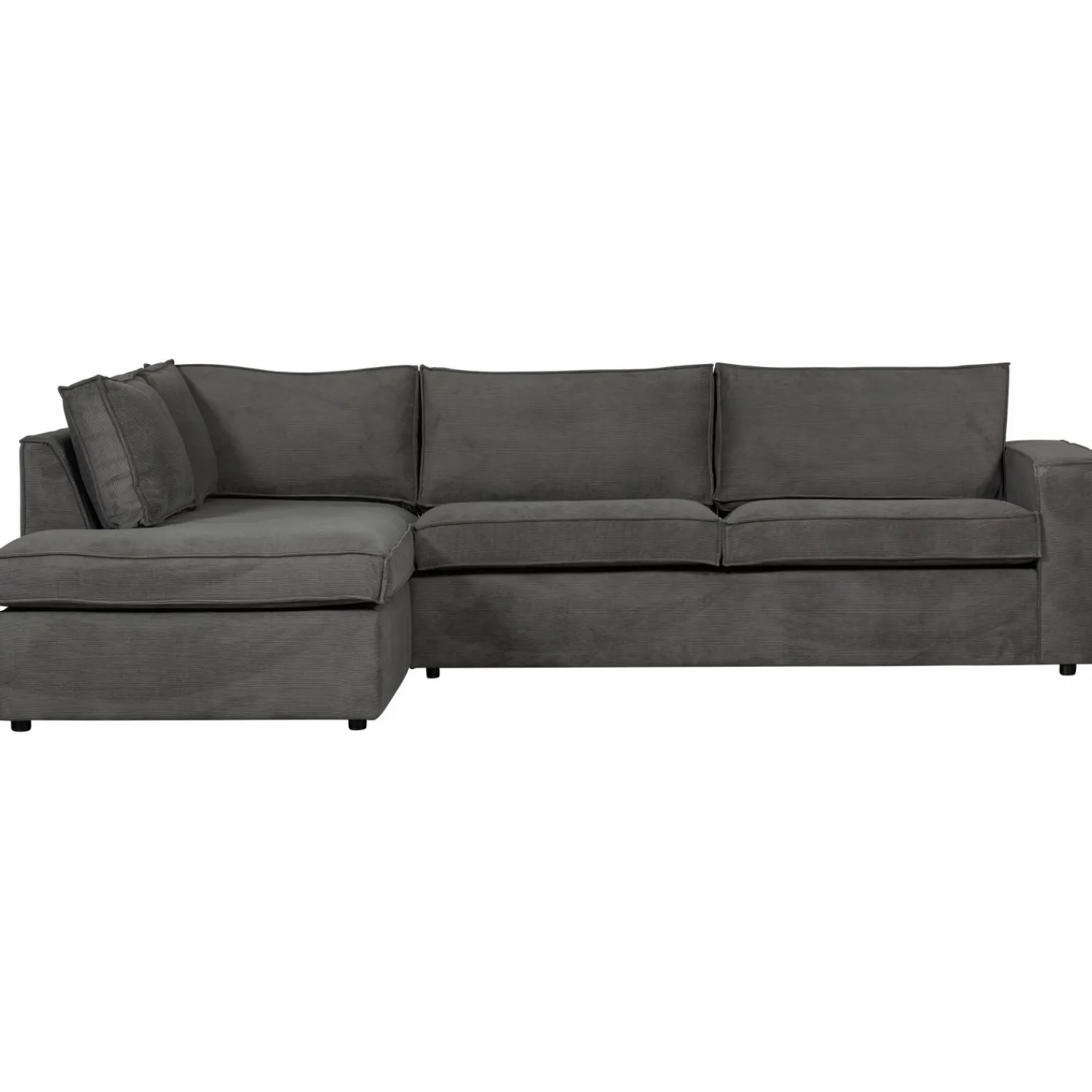 Sale WOOOD Thomas hoekbank ribstof links Donkergrijs