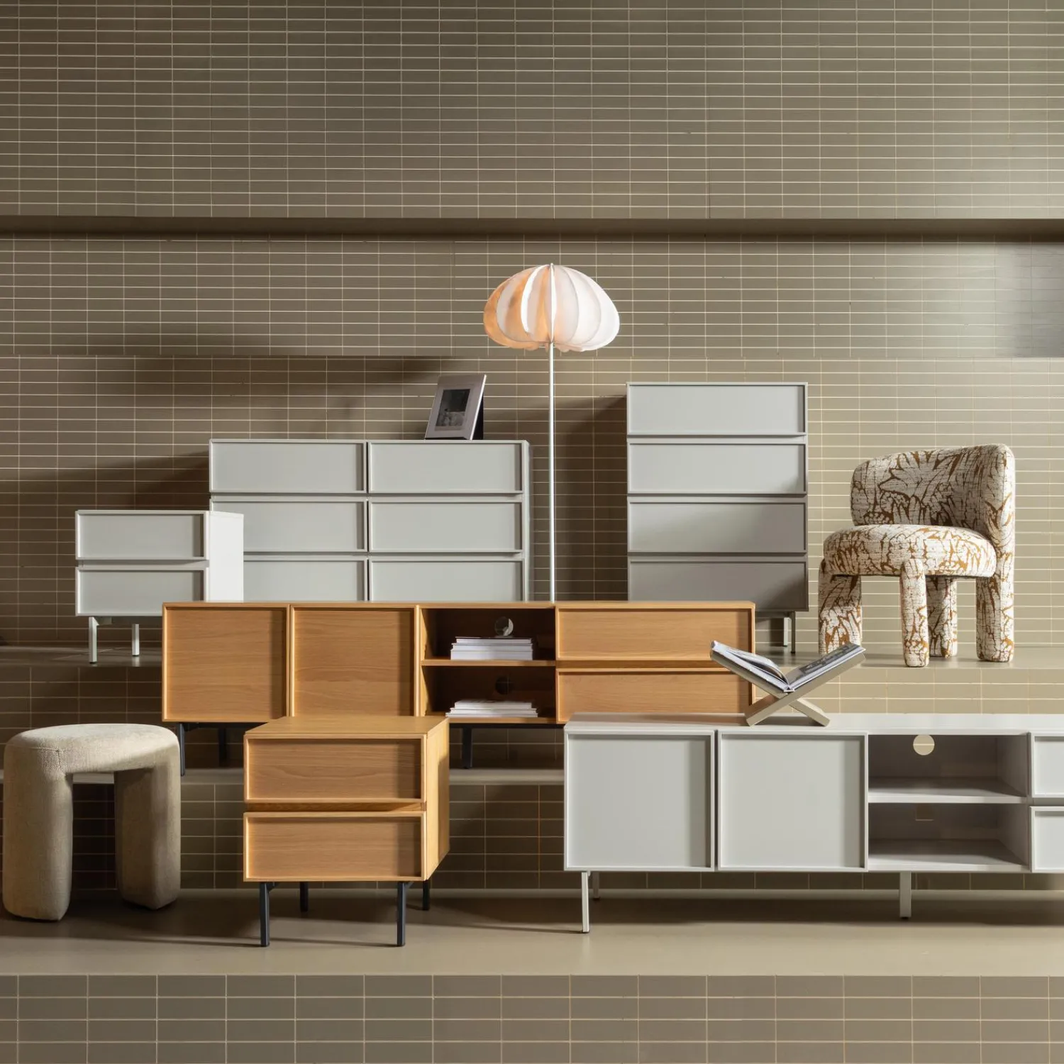 Best WOOOD Tours ladekast/nachtkastje 2 lades melamine/MDF Naturel
