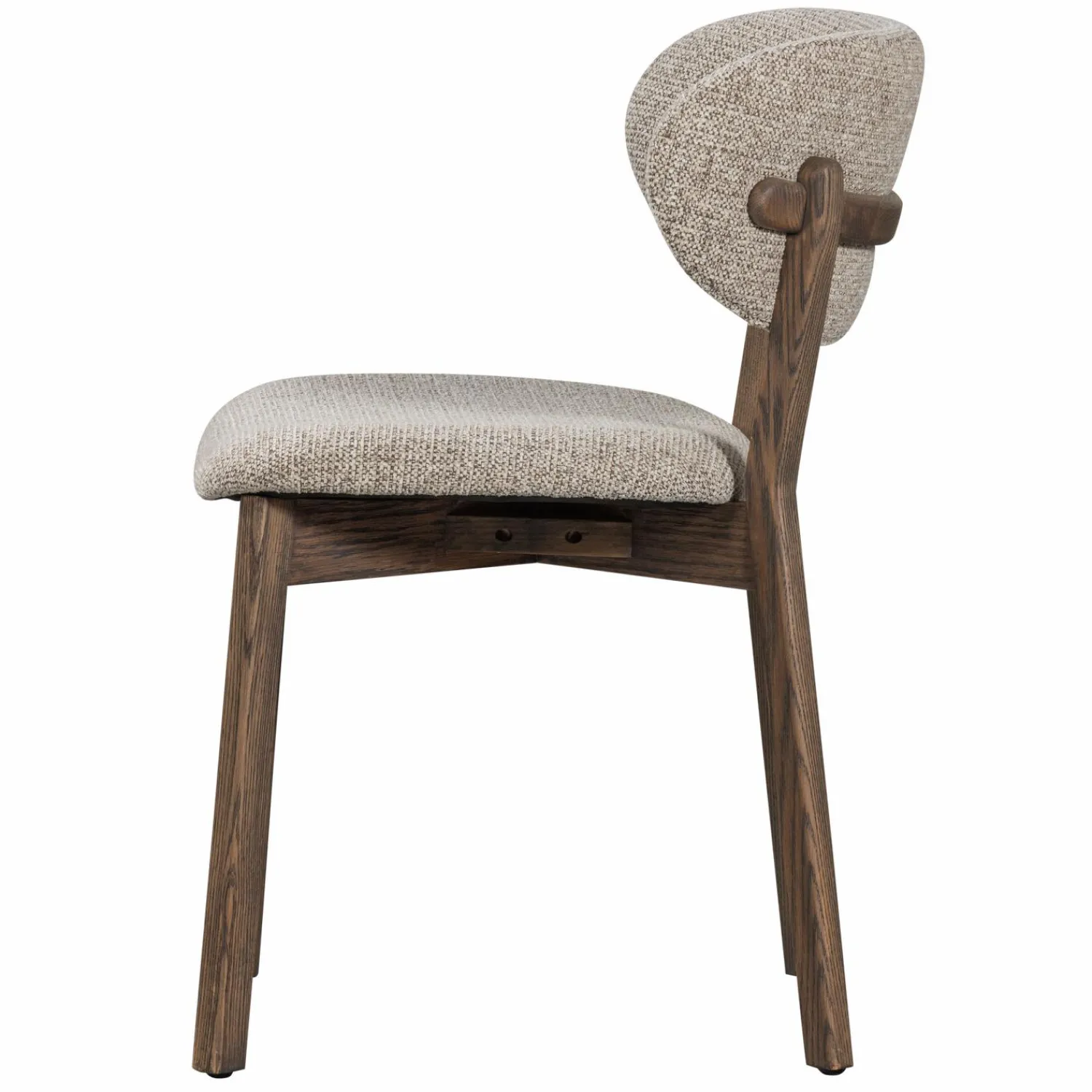 New WOOOD Udar eetkamerstoel met houten frame Donkerbruin