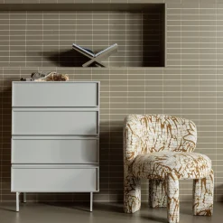 Clearance WOOOD Upke fauteuil met dessin naturel/bruin