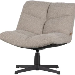 WOOOD Vinny draaifauteuil bouclé zand