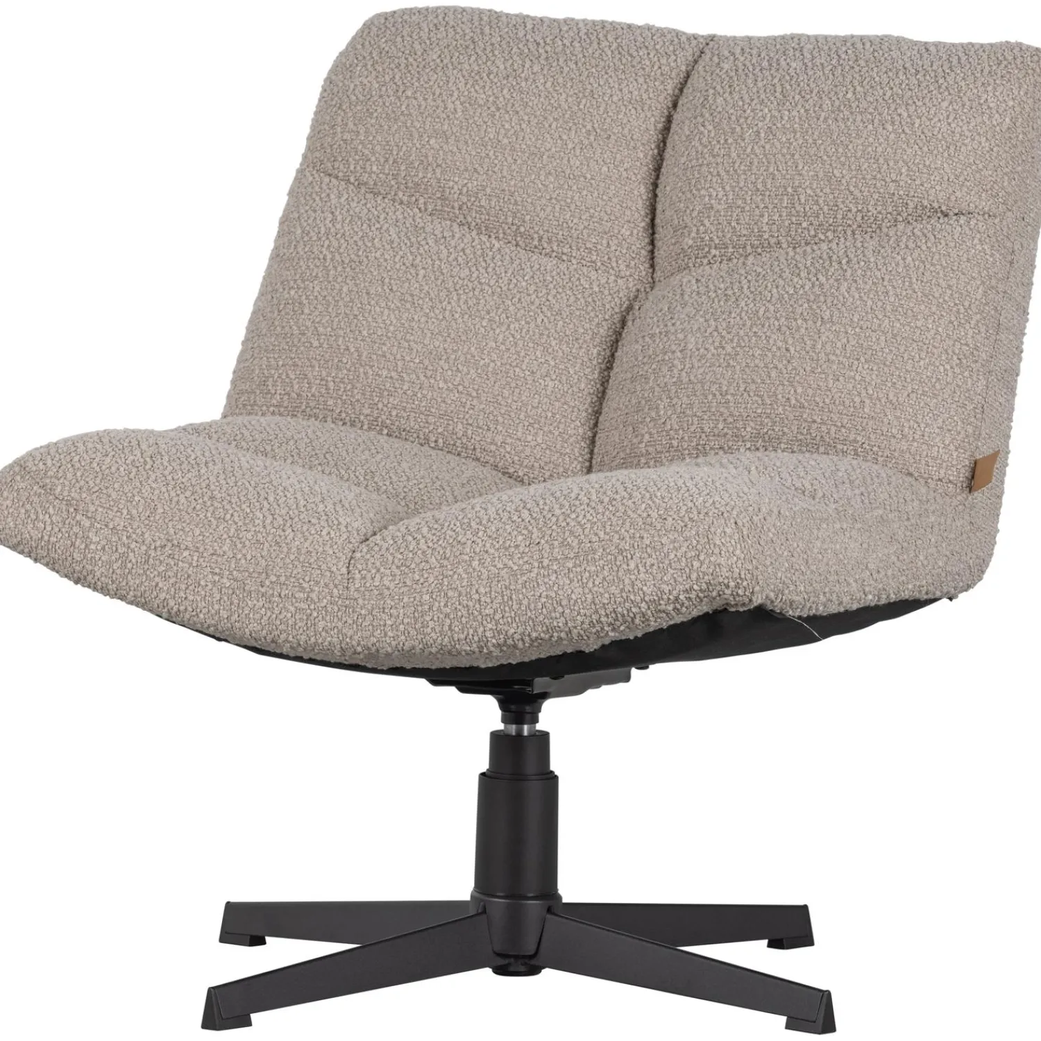 WOOOD Vinny draaifauteuil bouclé zand