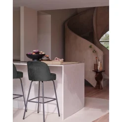 WOOOD Vogue barstoel 80 cm velvet Zwart