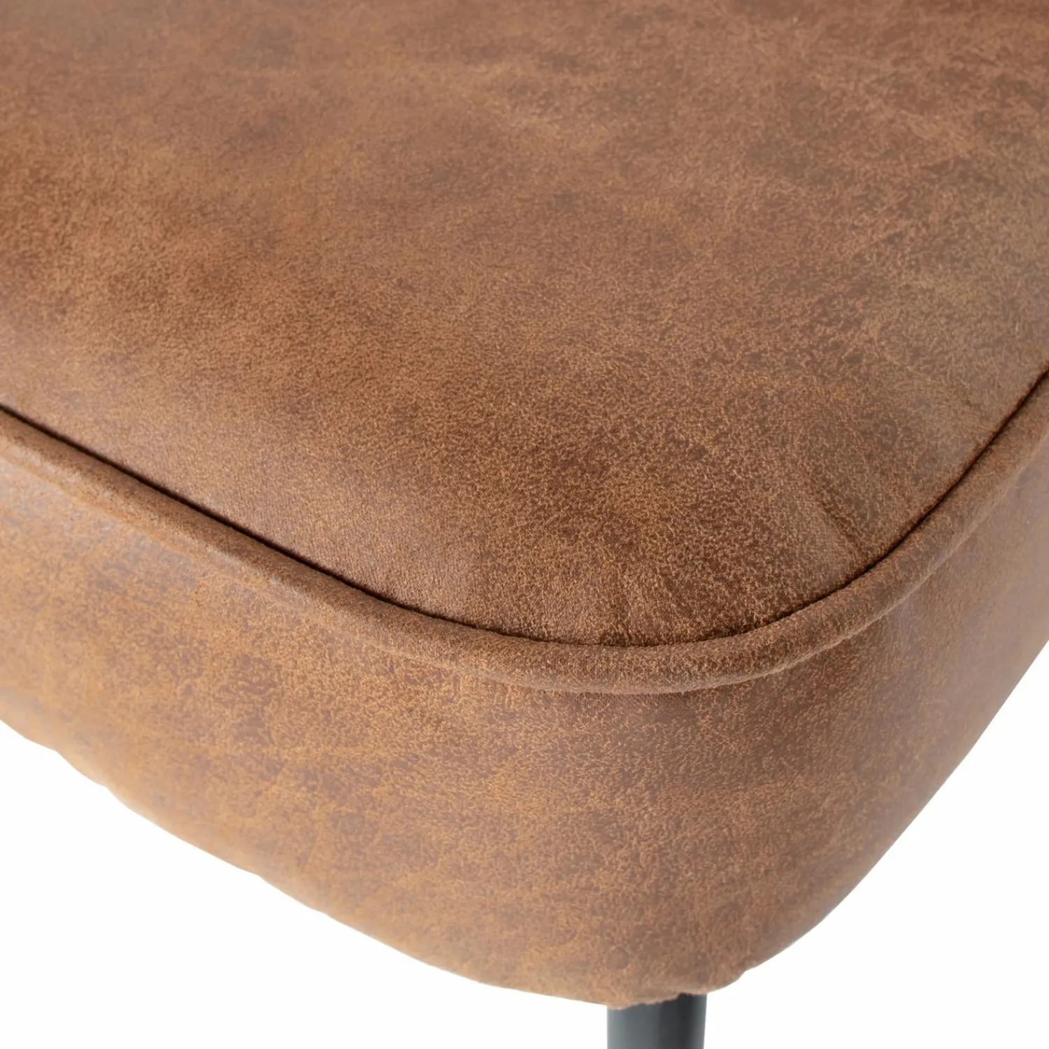Online WOOOD Vogue eetbank leer Cognac