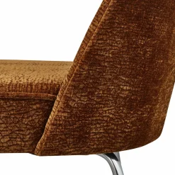 Discount WOOOD Vogue eetkamerstoel 3D chenille chrome poot Middenbruin