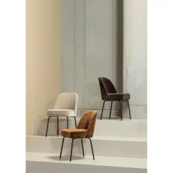 Sale WOOOD Vogue eetkamerstoel 3D chenille Donkerbruin
