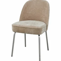 WOOOD Vogue eetkamerstoel 3D chenille chrome poot Zand