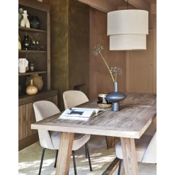 Online WOOOD Vogue eetkamerstoel geweven stof Zand