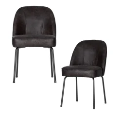 WOOOD Vogue eetkamerstoel leer Zwart
