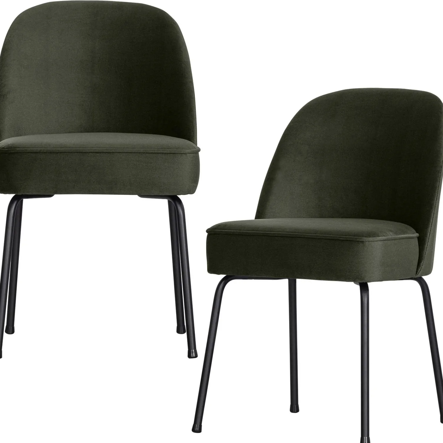 Best WOOOD Vogue eetkamerstoel velvet Donkergroen