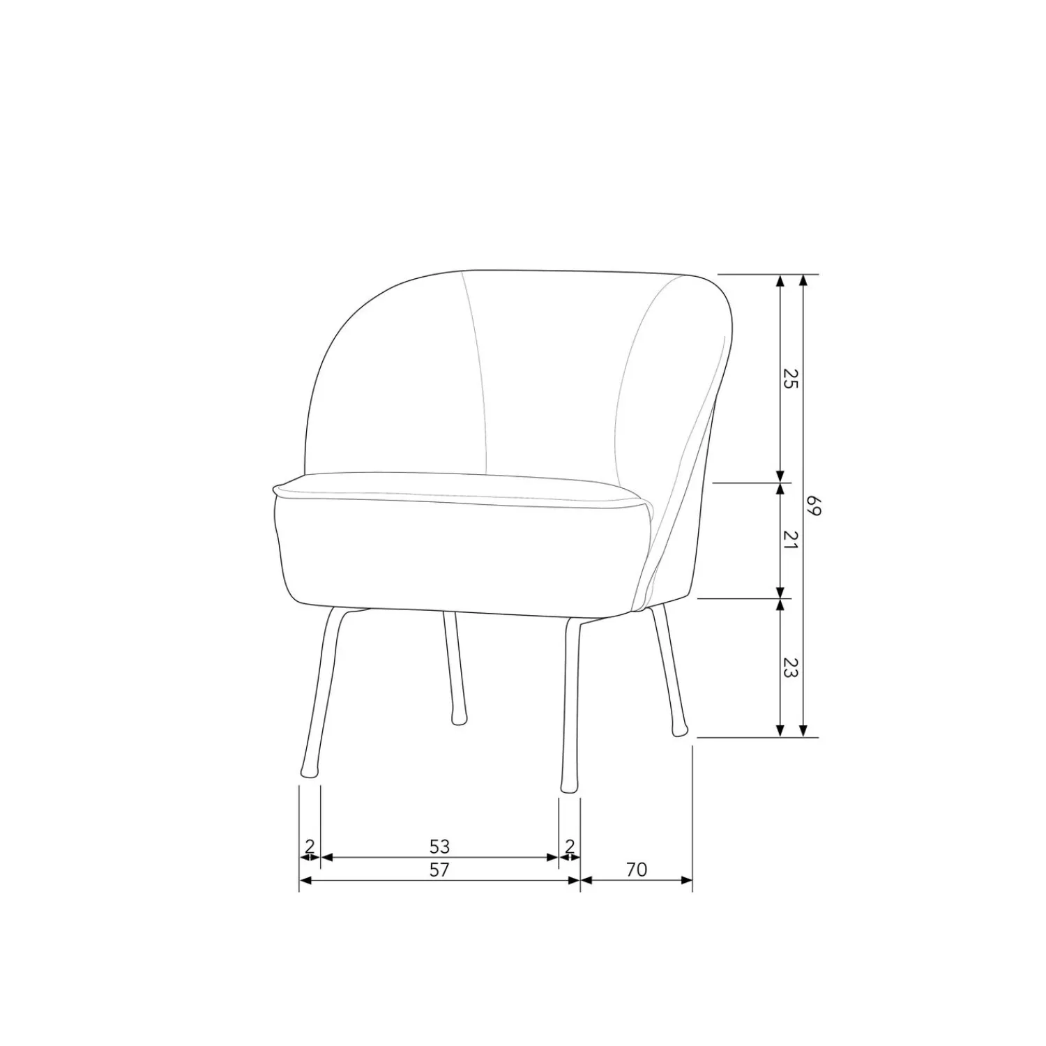 Online WOOOD Vogue fauteuil velvet groen Blauw