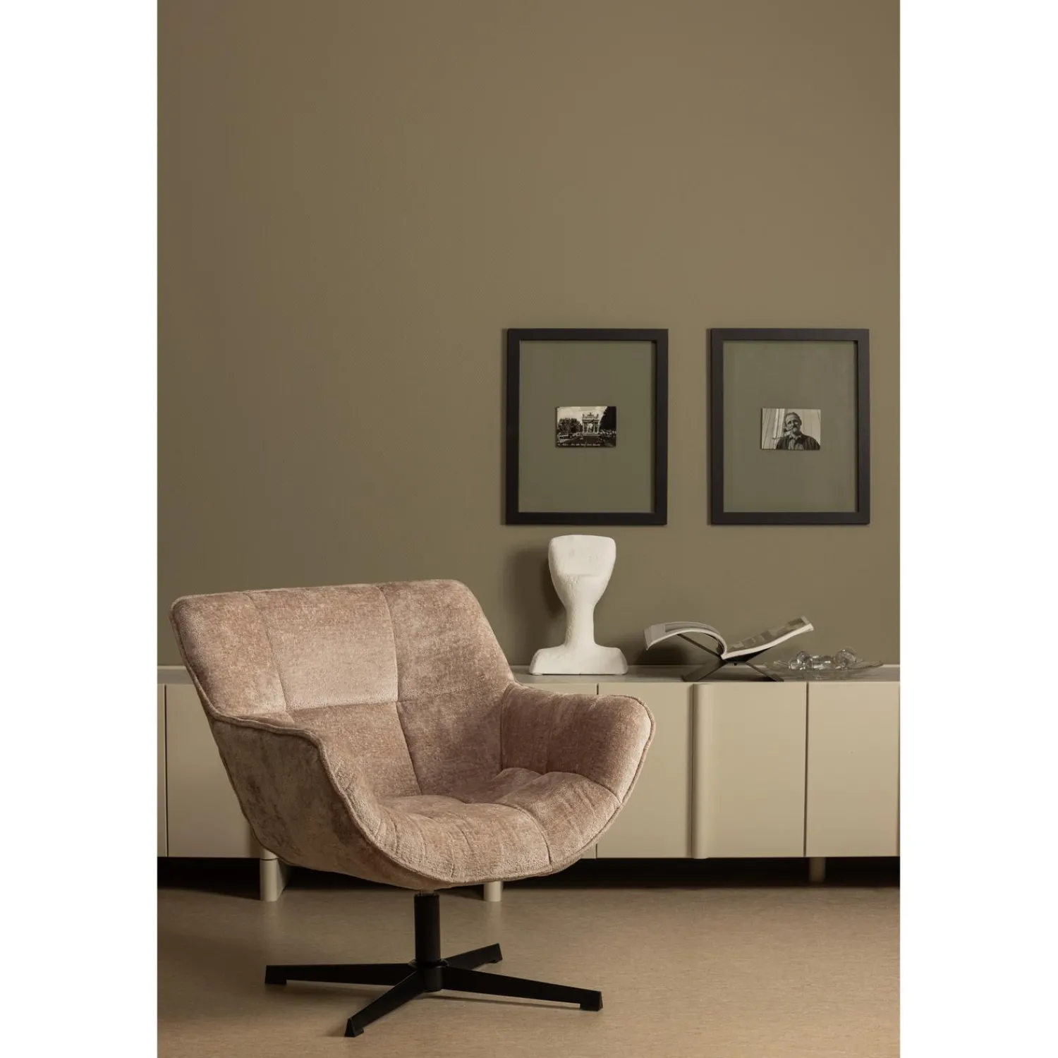 Outlet WOOOD Wibo draaifauteuil taupe