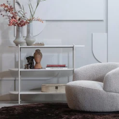 Best WOOOD Woolly draaifauteuil bouclé gemeleerd Naturel
