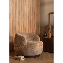 Sale WOOOD Woolly draaifauteuil chenille Zand