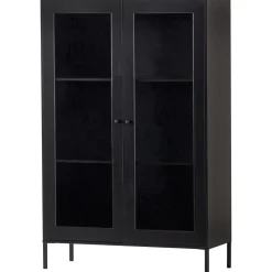 Best WOOOD Xam vitrinekast grenen zwart