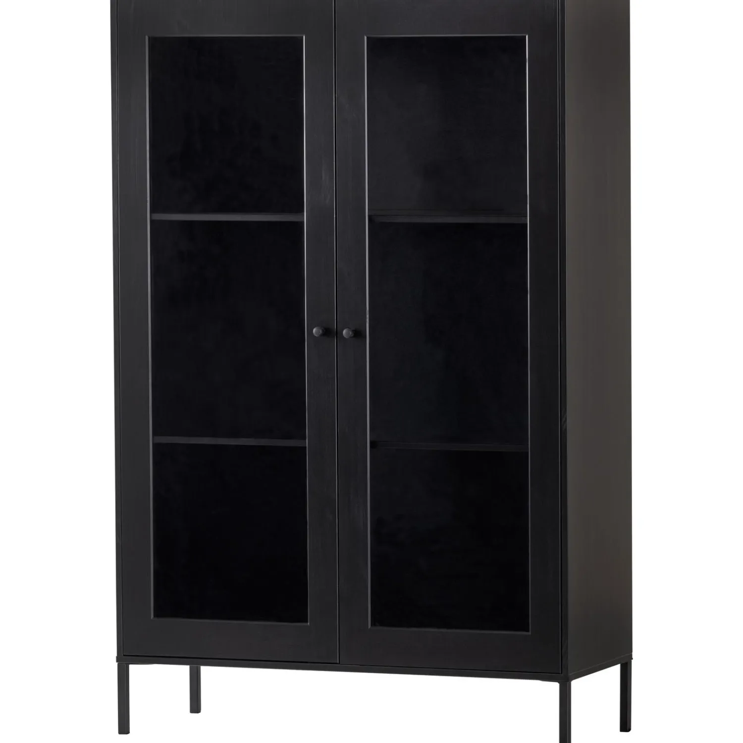 Best WOOOD Xam vitrinekast grenen zwart