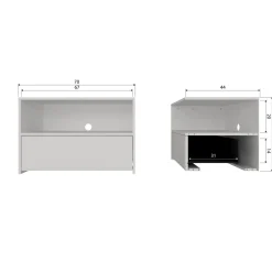 Clearance WOOOD Yissa tv meubel met lade/open vak grenen wolkengrijs