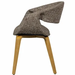 Discount WOOOD Yossi eetkamerstoel met houten poot bruin naturel Bruin/naturel