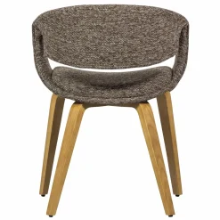 Discount WOOOD Yossi eetkamerstoel met houten poot bruin naturel Bruin/naturel