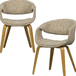 New WOOOD Yossi eetkamerstoel met houten poot naturel Zand